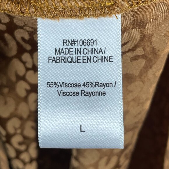 NEW Young Fabulous & Broke Dress Womens Large brown leopard satin maxi boho - Picture 6 of 10